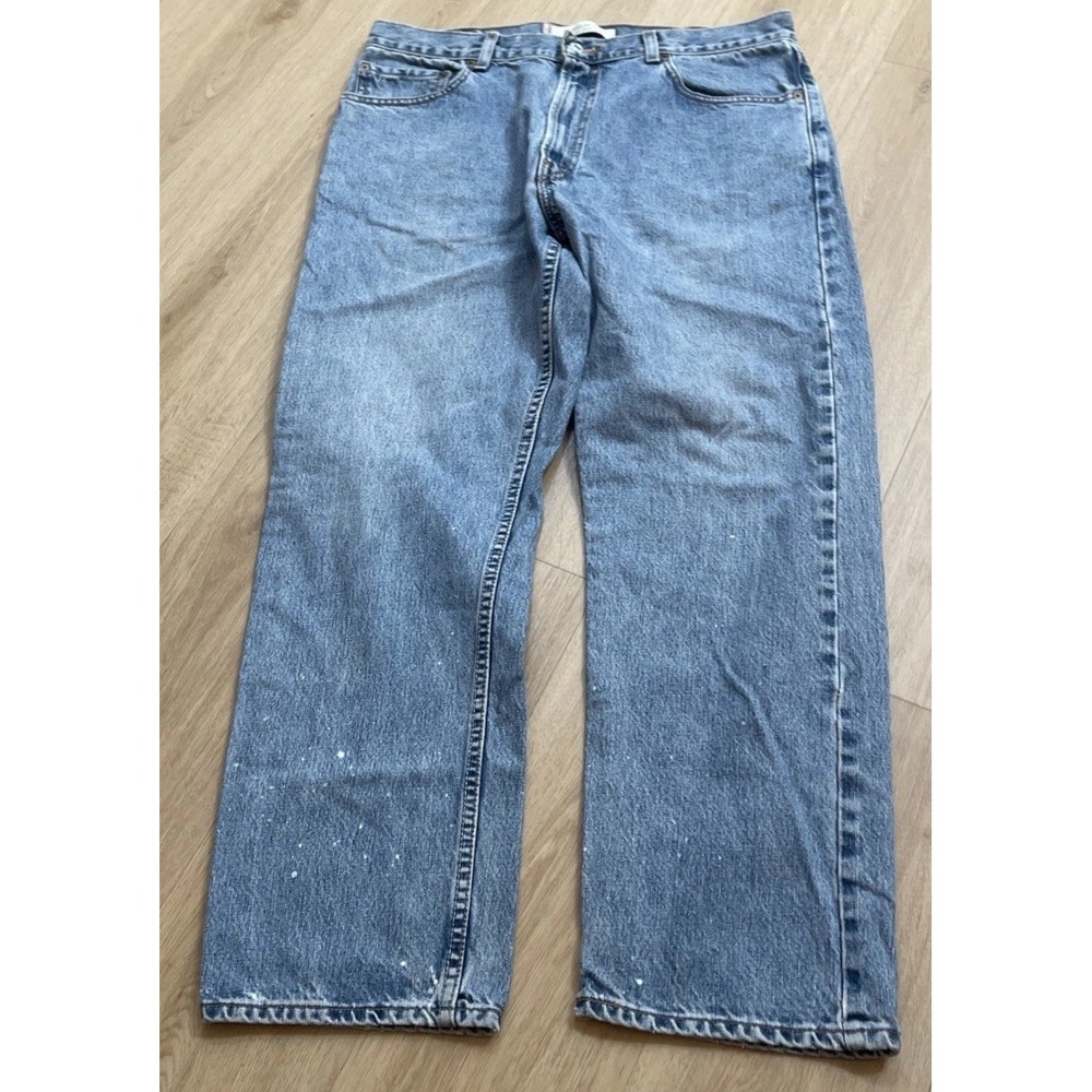 Levi's 505 Denim Jeans Men's 36x30 Regular Fit Straight Leg Med Wash Relaxed 2